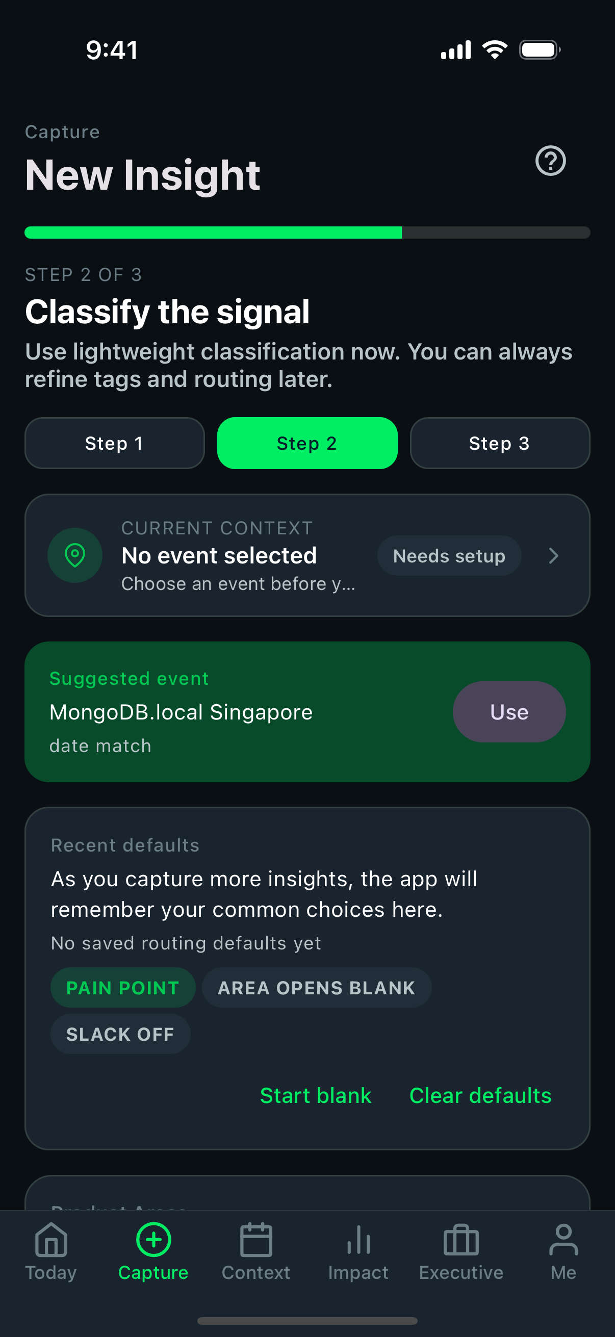 Mobile app capture step 2